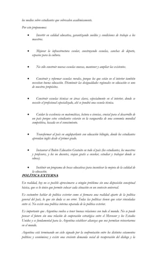 Plataforma electoral UNA