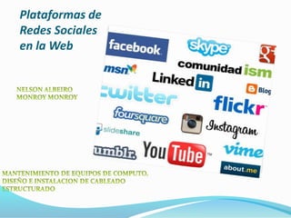 Plataformas de 
Redes Sociales 
en la Web 
 