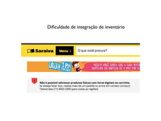 Diﬁculdade de integração de inventário
 