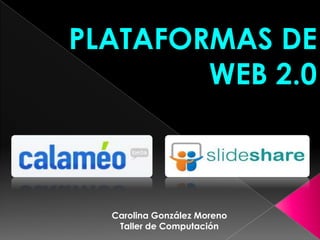 PLATAFORMAS DE
        WEB 2.0



  Carolina González Moreno
   Taller de Computación
 