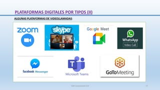 ALGUNAS PLATAFORMAS DE VIDEOLLAMADAS:
PLATAFORMAS DIGITALES POR TIPOS (II)
SJM Computación 4.0 17
 