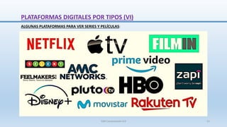 ALGUNAS PLATAFORMAS PARA VER SERIES Y PELÍCULAS:
PLATAFORMAS DIGITALES POR TIPOS (VI)
SJM Computación 4.0 21
 