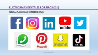 ALGUNAS PLATAFORMAS DE REDES SOCIALES:
PLATAFORMAS DIGITALES POR TIPOS (XIII)
SJM Computación 4.0 28
 