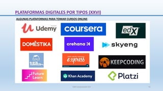 ALGUNAS PLATAFORMAS PARA TOMAR CURSOS ONLINE:
PLATAFORMAS DIGITALES POR TIPOS (XXVI)
SJM Computación 4.0 41
 