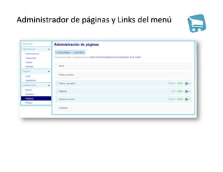Administrador	
  de	
  páginas	
  y	
  Links	
  del	
  menú	
  
 
