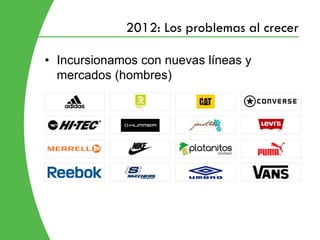 2012: Los problemas al crecer

• Incursionamos con nuevas líneas y
  mercados (hombres)
 