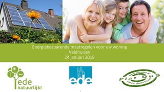 1
Energiebesparende maatregelen voor uw woning
Veldhuizen
24 januari 2019
 