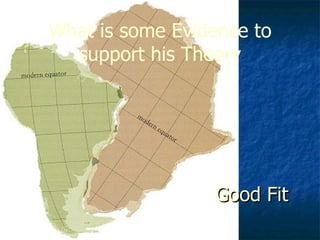 Good Fit What is some Evidence to support his Theory 