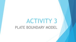 ACTIVITY 3
PLATE BOUNDARY MODEL