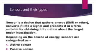 Plateform and sensors of remote sensing | PPTX