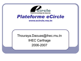 Plateforme eCircle www.ecircle.rnu.tn [email_address] IHEC Carthage 2006-2007 