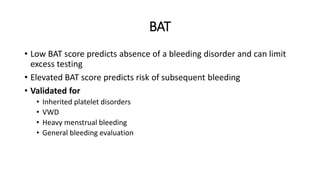 Platelet function disorders, assessment and testing.pptx