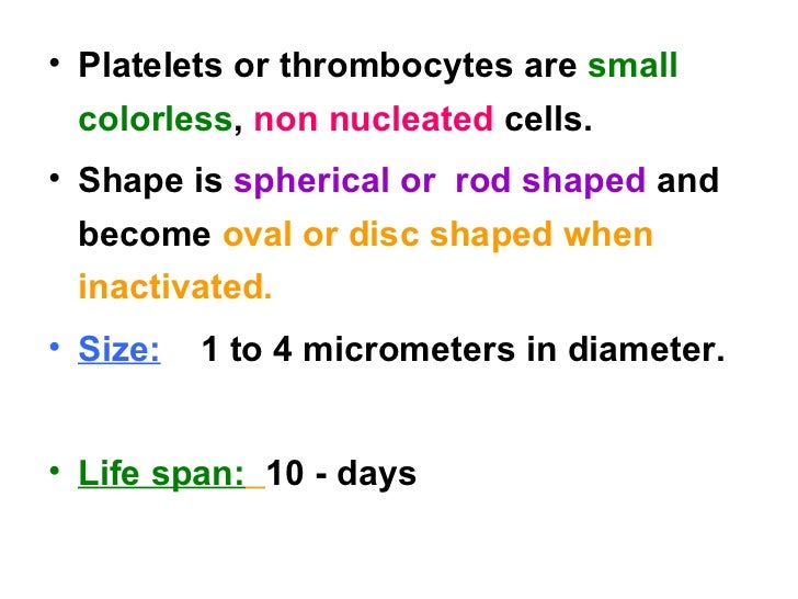 Platelets physiology