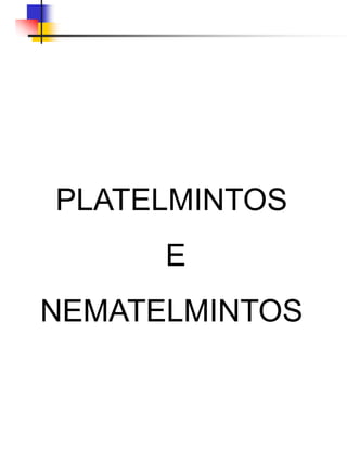 PLATELMINTOS  E  NEMATELMINTOS 