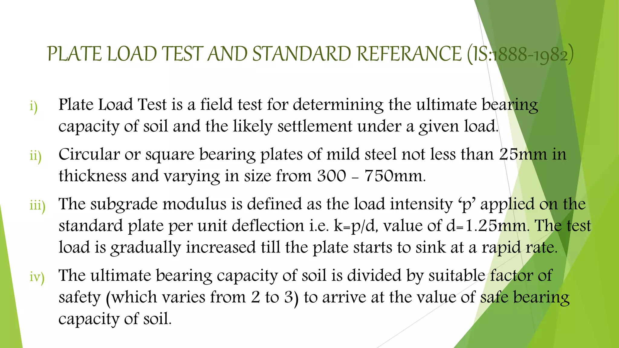 Plate load test ppt | PPTX | Geology | Science
