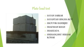 Plate load test
1. SAYAN SARKAR
2. SAYANTAN SINGHA ROY
3. SHOUVIK BANERJEE
4. SHADMAN KHAN
5. SHAHZADA
6. SNEHANGSHU SEKHA...