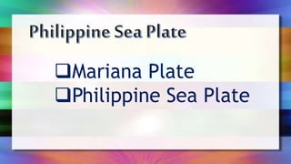 Mariana Plate
Philippine Sea Plate
 