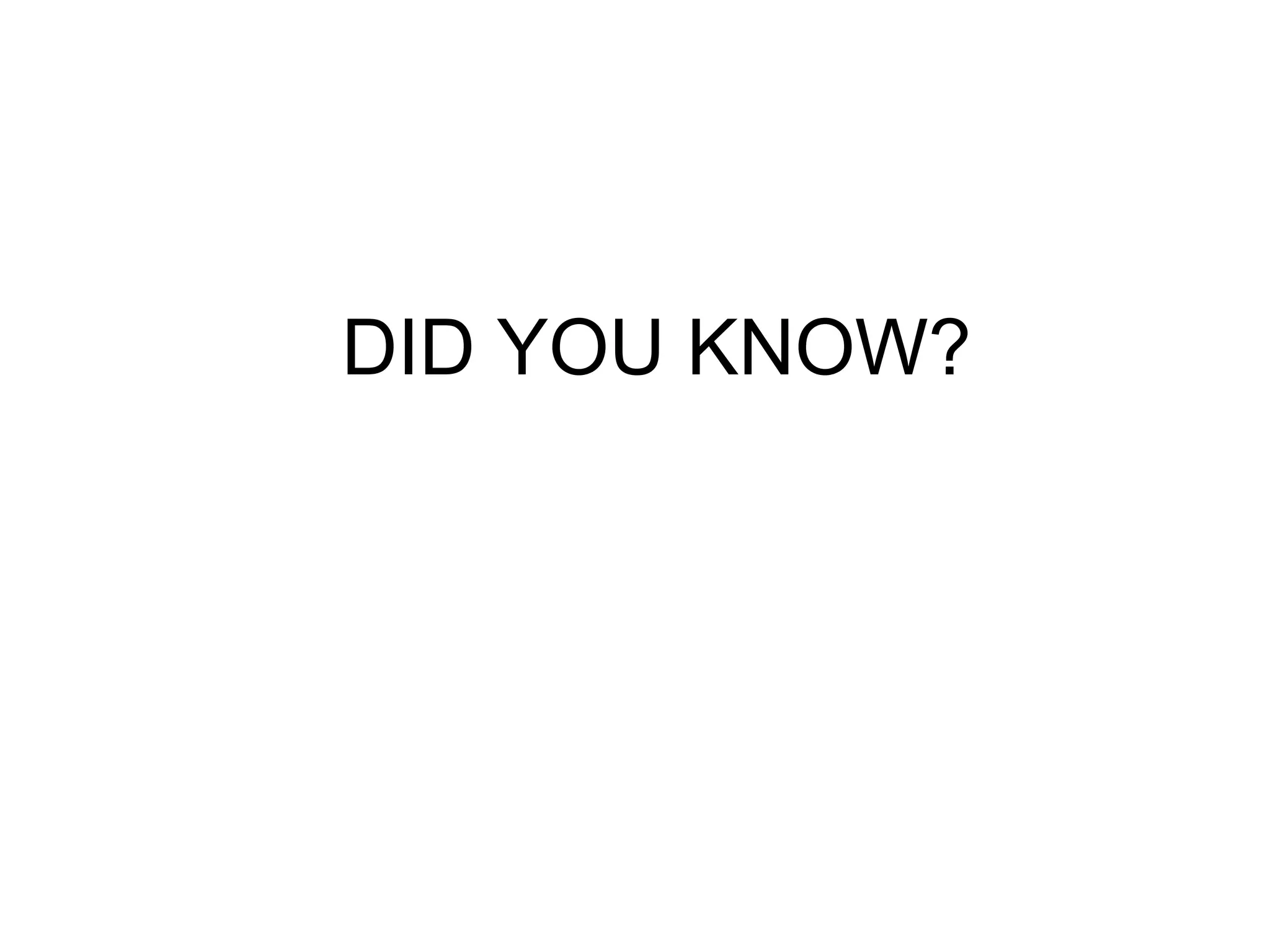 DID YOU KNOW?
 
