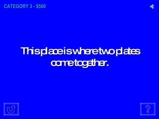 CATEGORY 3 - $500 This place is where two plates come together. 