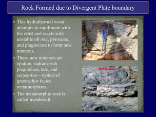 Rock Formed due to Divergent Plate boundary
 