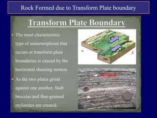 Rock Formed due to Transform Plate boundary
 