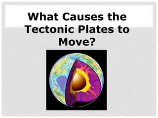 What Causes the
Tectonic Plates to
Move?
 