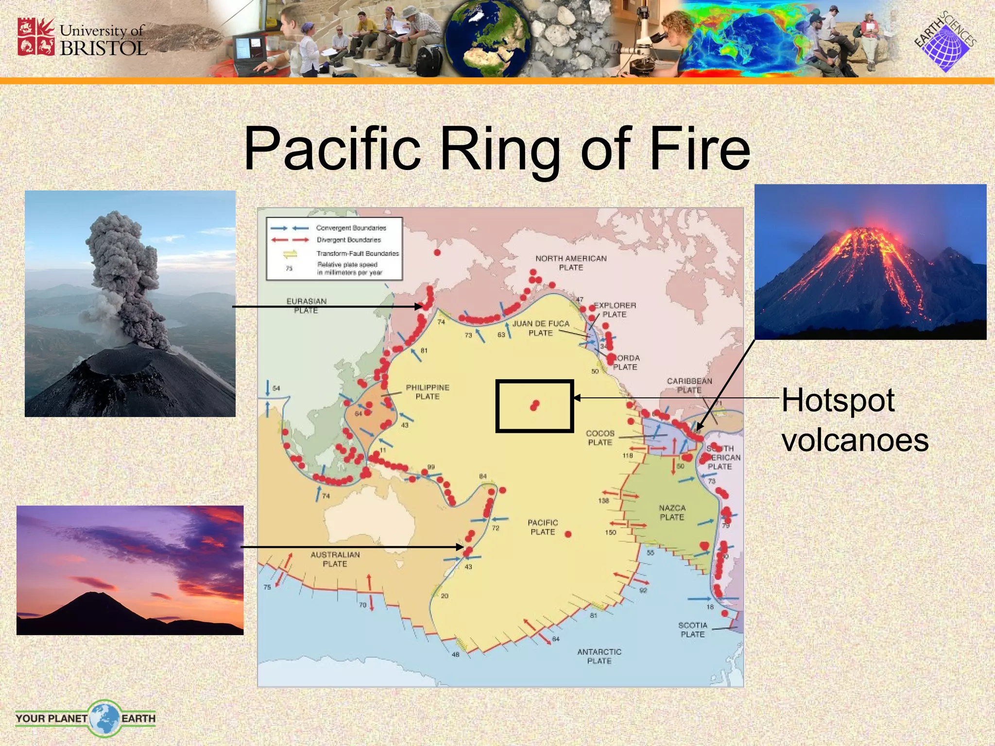 Pacific Ring of Fire


                       Hotspot
                       volcanoes
 
