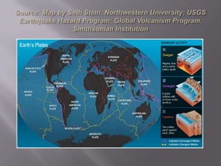 Source: Map by Seth Stein, Northwestern University; USGS Earthquake Hazard Program; Global Volcanism Program, Smithsonian Institution