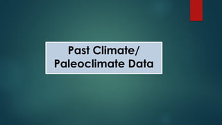 Past Climate/
Paleoclimate Data
 