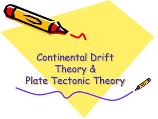 Continental Drift
Theory &
Plate Tectonic Theory
 