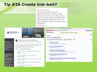 Tip #26 Create link-bait?
 
