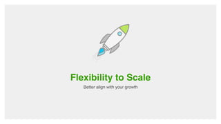 Flexibility to Scale
Better align with your growth
 