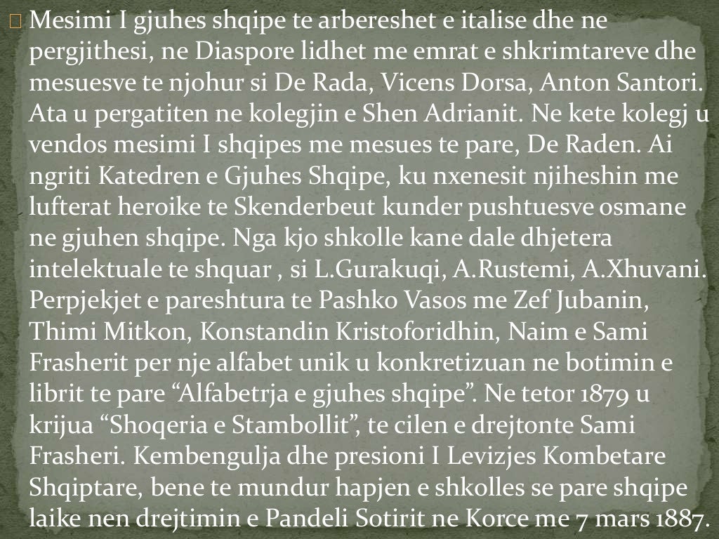 Me 1909, qeveria turke mbylli te gjitha shkollat shqipe dhe
dha urdher te prere te shuhen ne zjarr te gjithe librat,
dok...