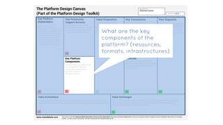 What are the key
components of the
platform? (resources,
formats, infrastructures)

 