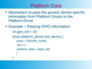 Details on Platform Drivers in Embedded Linux | PDF
