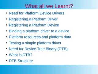 Details on Platform Drivers in Embedded Linux | PDF
