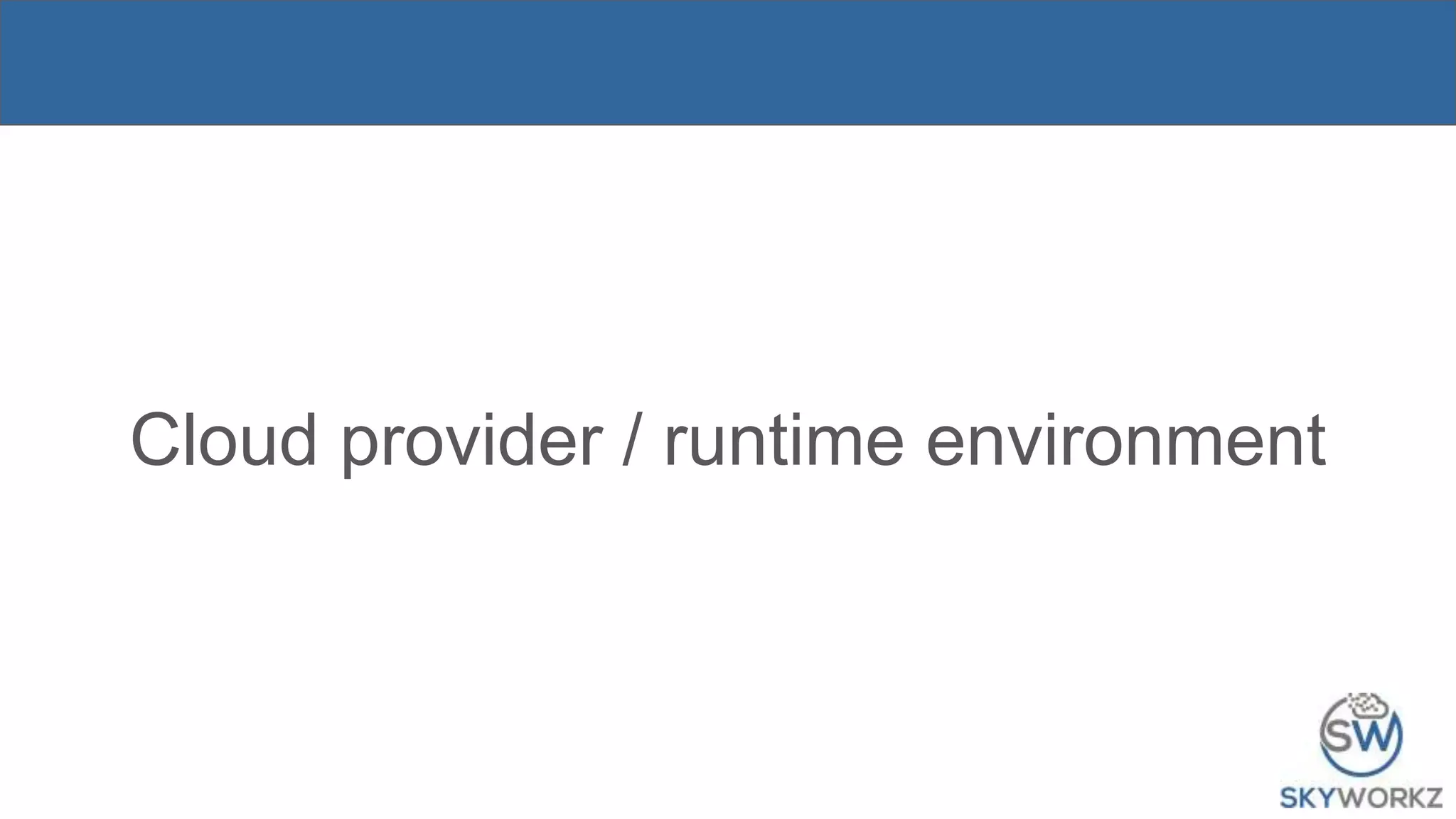 Cloud provider / runtime environment
 