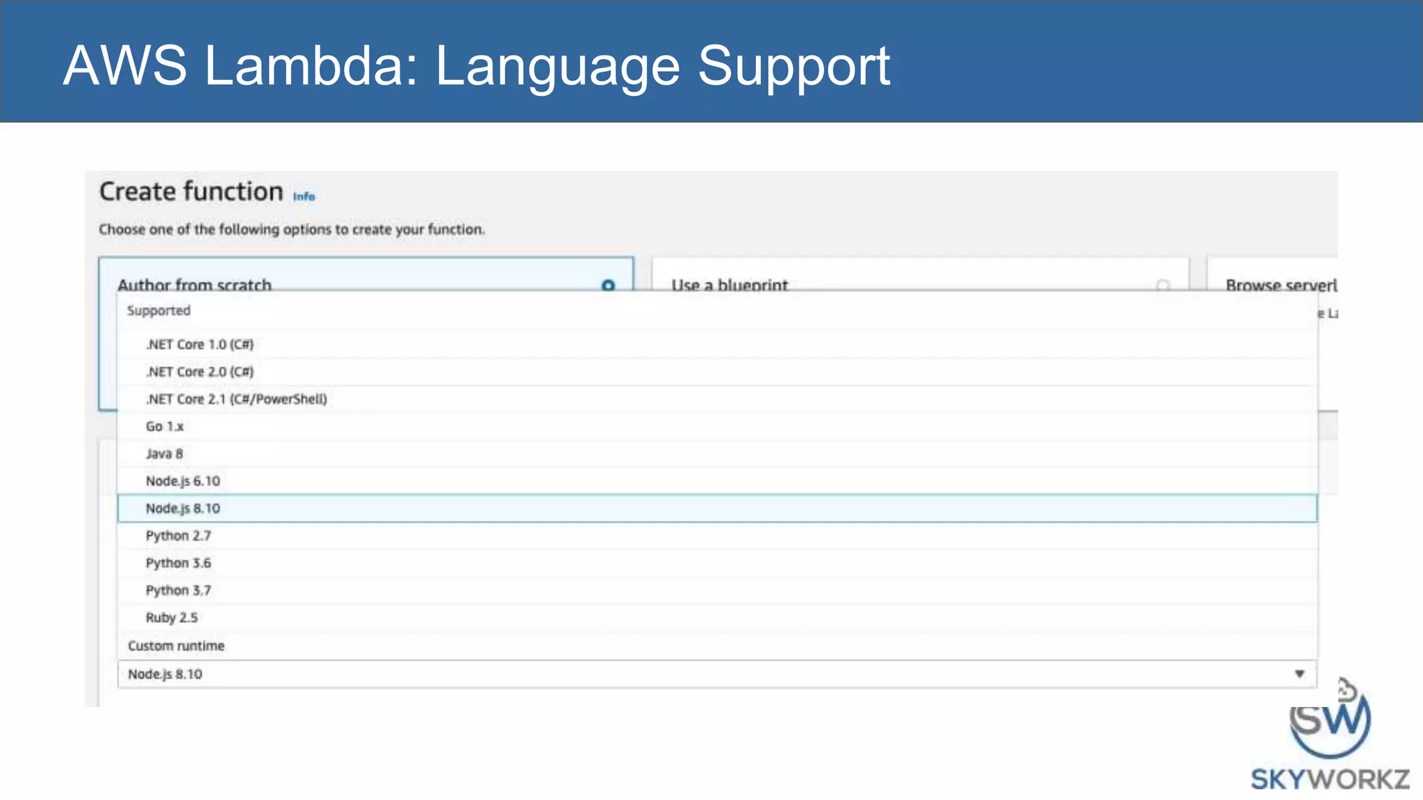 AWS Lambda: Language Support
 