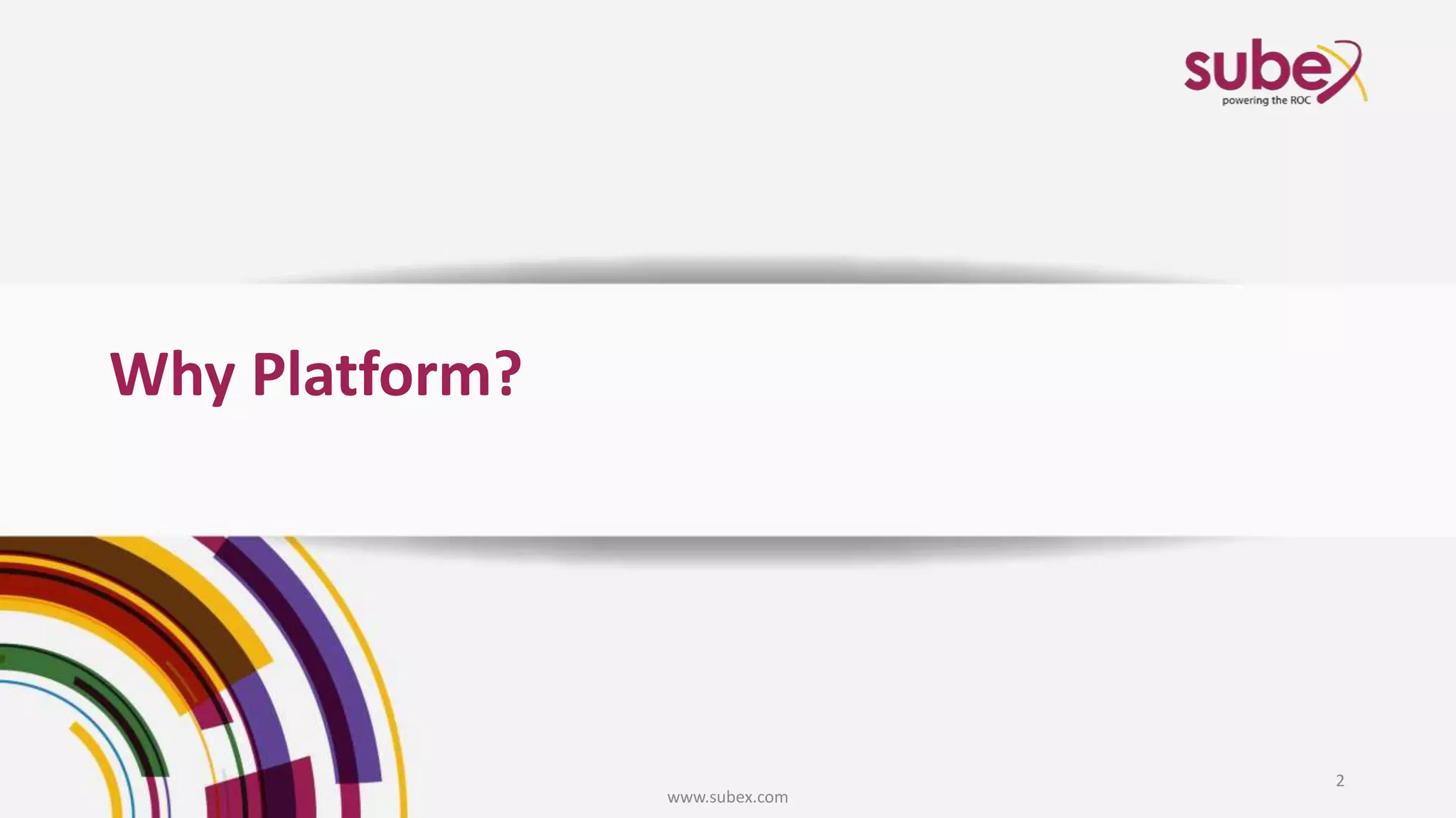 Why Platform?
www.subex.com
2
 