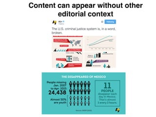 Content can appear without other
editorial context
 