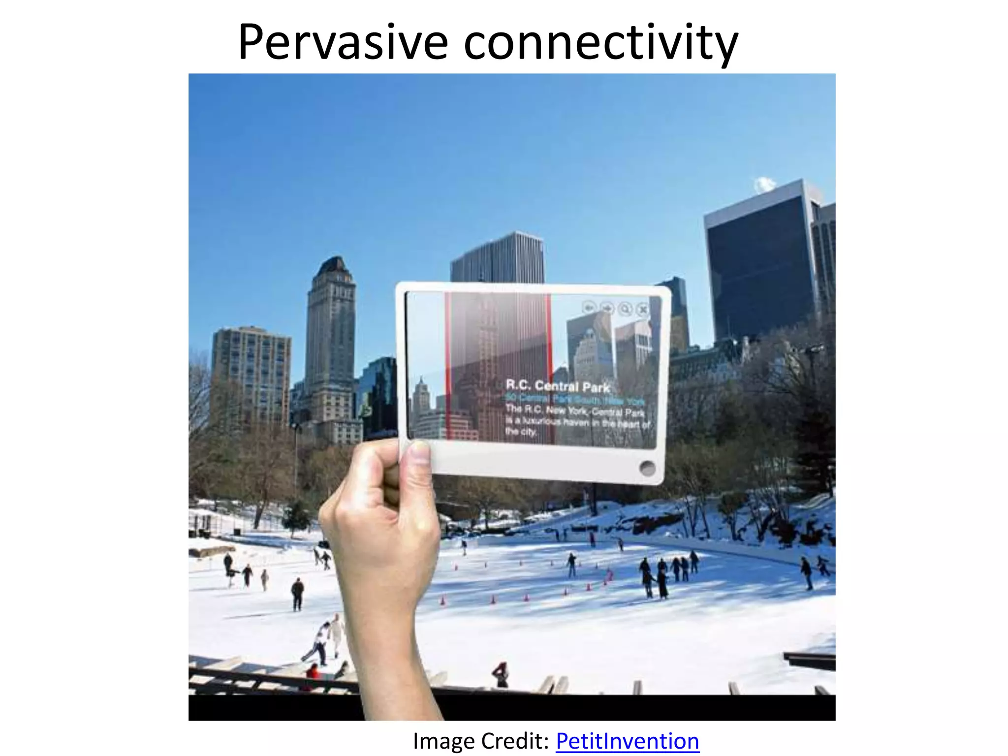 Pervasive connectivity




       Image Credit: PetitInvention
 