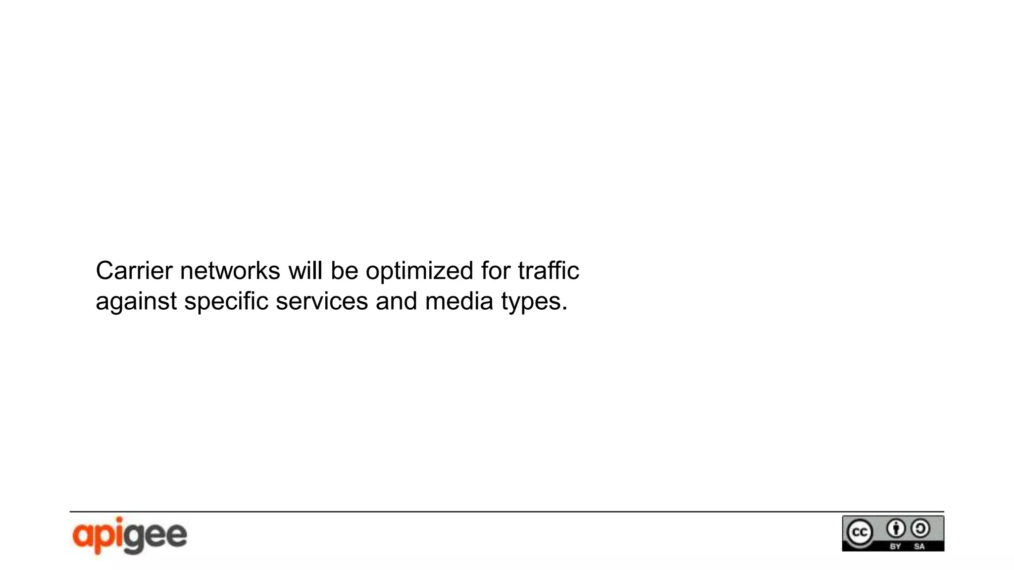 Carrier networks will be optimized for traffic
against specific services and media types.
 