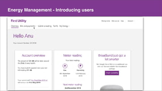 Make a copy of this doc
This is the master doc
Content
Energy Management - Introducing users
 