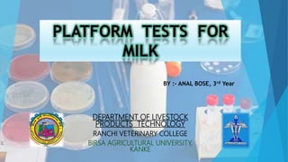 DEPARTMENT OF LIVESTOCK
PRODUCTS TECHNOLOGY
RANCHI VETERINARY COLLEGE
BIRSA AGRICULTURAL UNIVERSITY,
KANKE
BY :- ANAL BOSE, 3rd Year
 