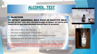 Platform tests for milk 