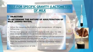 Platform tests for milk 