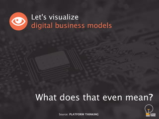 What does that even mean?
Let's visualize  
digital business models
Source: PLATFORM THINKING
 