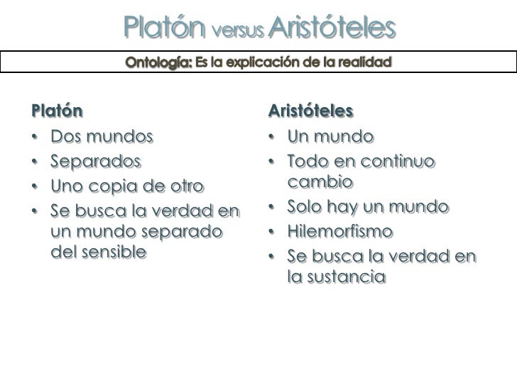 Platón versus aristóteles