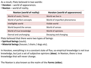 Getting into AS Level Philosophy - Plato | PPTX