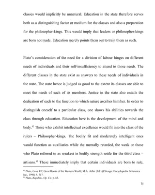 Plato’s class distinction the backdrop of contemporary education | DOC